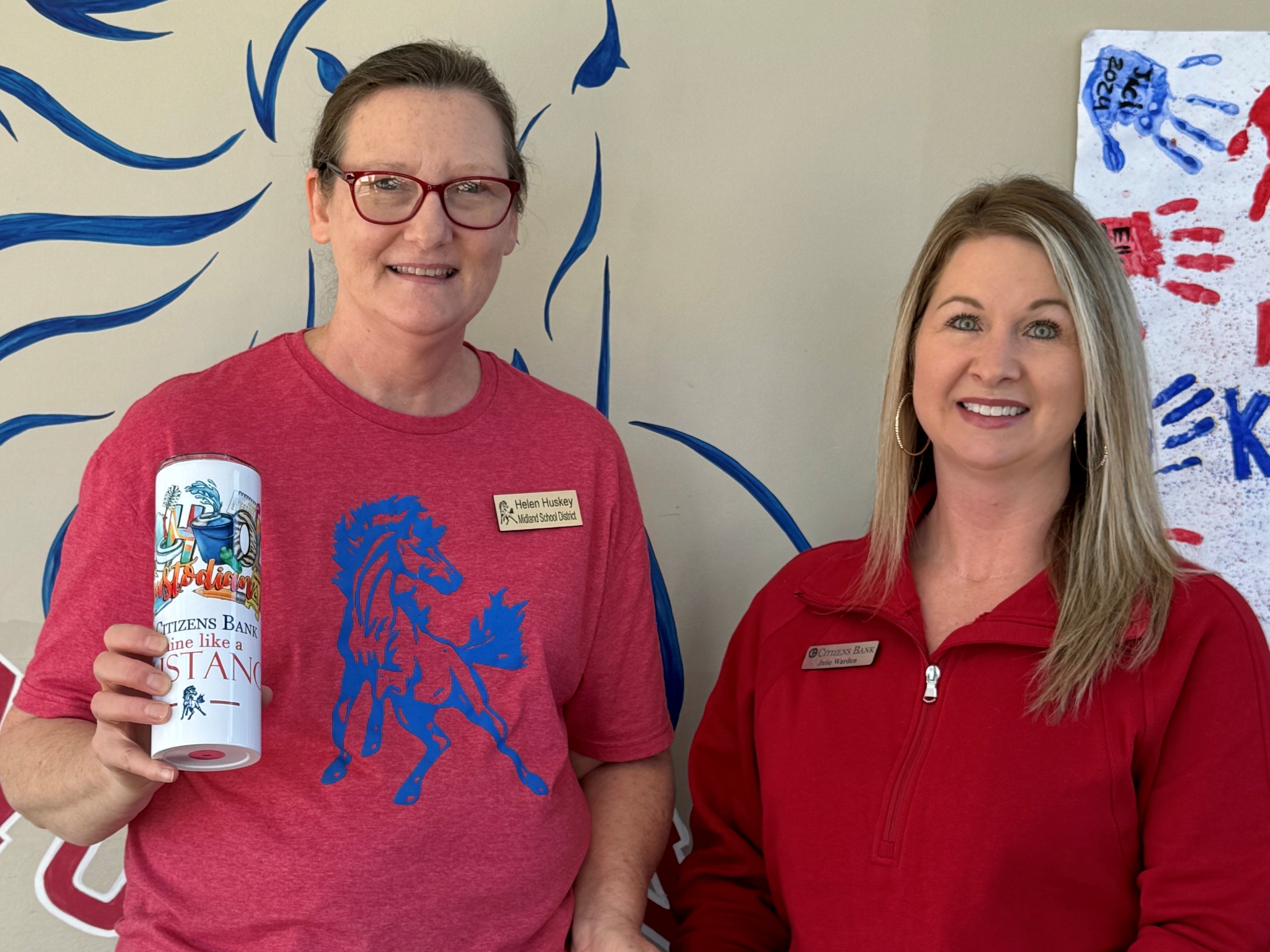 Citizens Bank, Midland Schools honor Helen Huskey for 'Shining Like a Mustang'