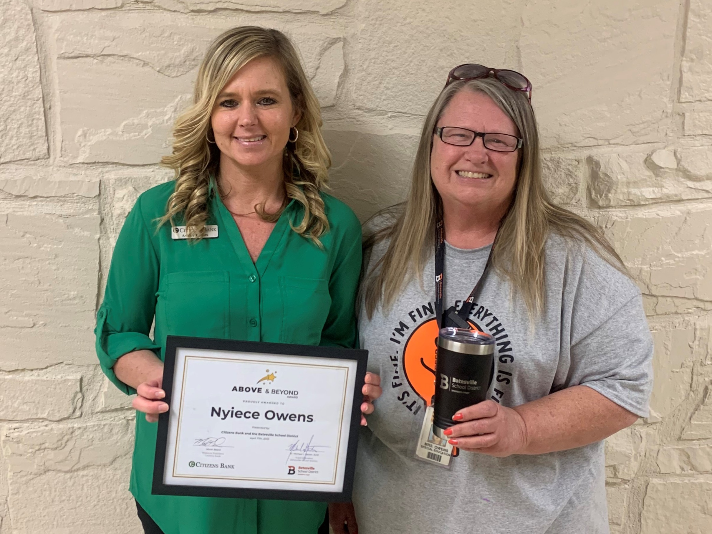 Citizens Bank, Batesville Schools honor Nyiece Owens for going ‘Above & Beyond’