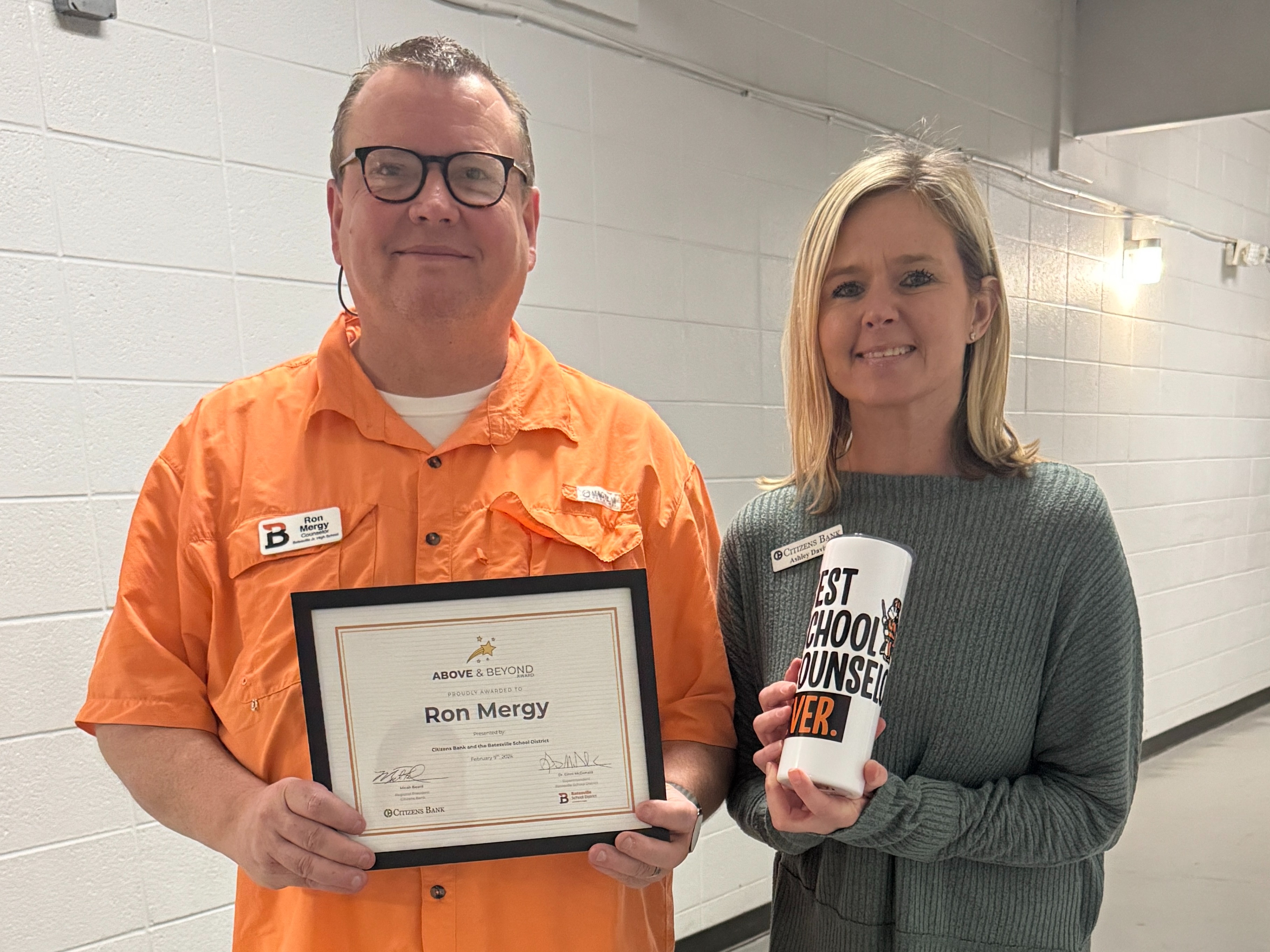 Citizens Bank, Batesville School District honor Ron Mergy for going 'Above & Beyond'