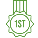 CRE_FHA icon of a ribbon with first on it