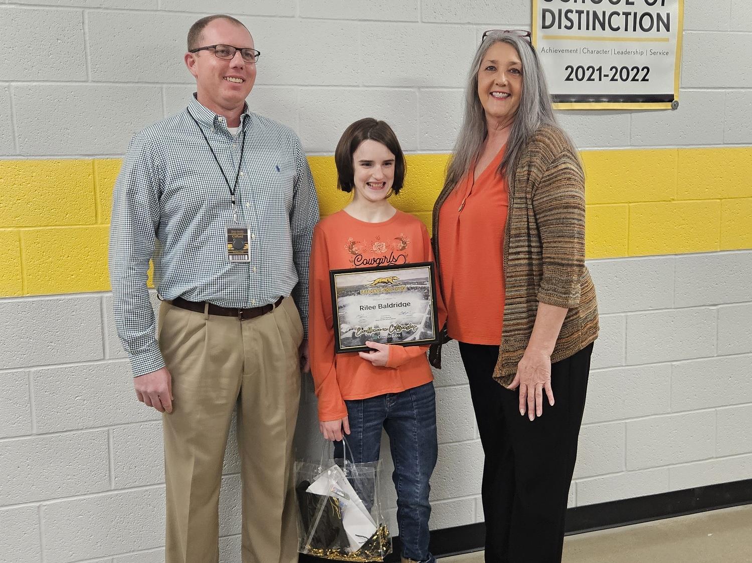 Citizens Bank, Sloan-Hendrix School District honor Rilee Baldridge for Excellence in Citizenship